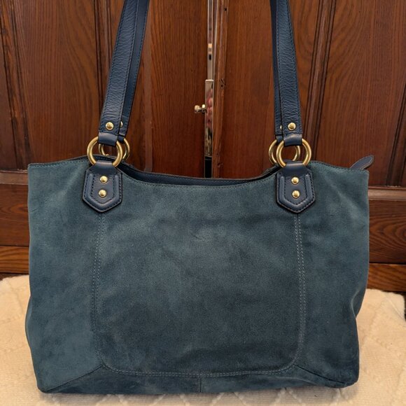 Coach EUC+ Teal Green Suede Shoulder Bag - Picture 5 of 16